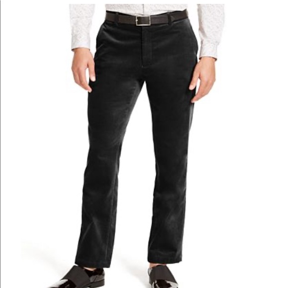 velvet black pants mens